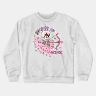 Struck By Cupid Skeleton Valentines Day Crewneck Sweatshirt